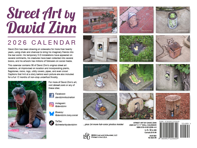 NEW! Street Art by David Zinn 2026 Calendar