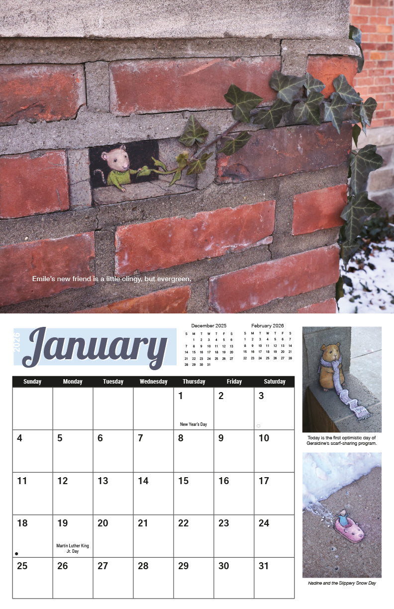 NEW! Street Art by David Zinn 2026 Calendar
