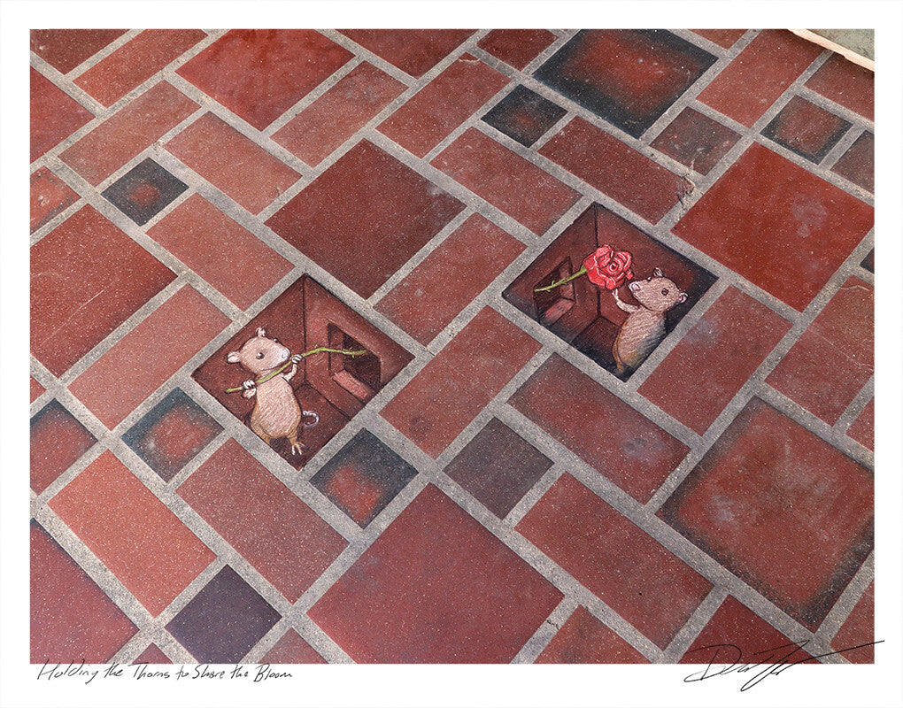 "Holding the Thorns to Share the Bloom" print