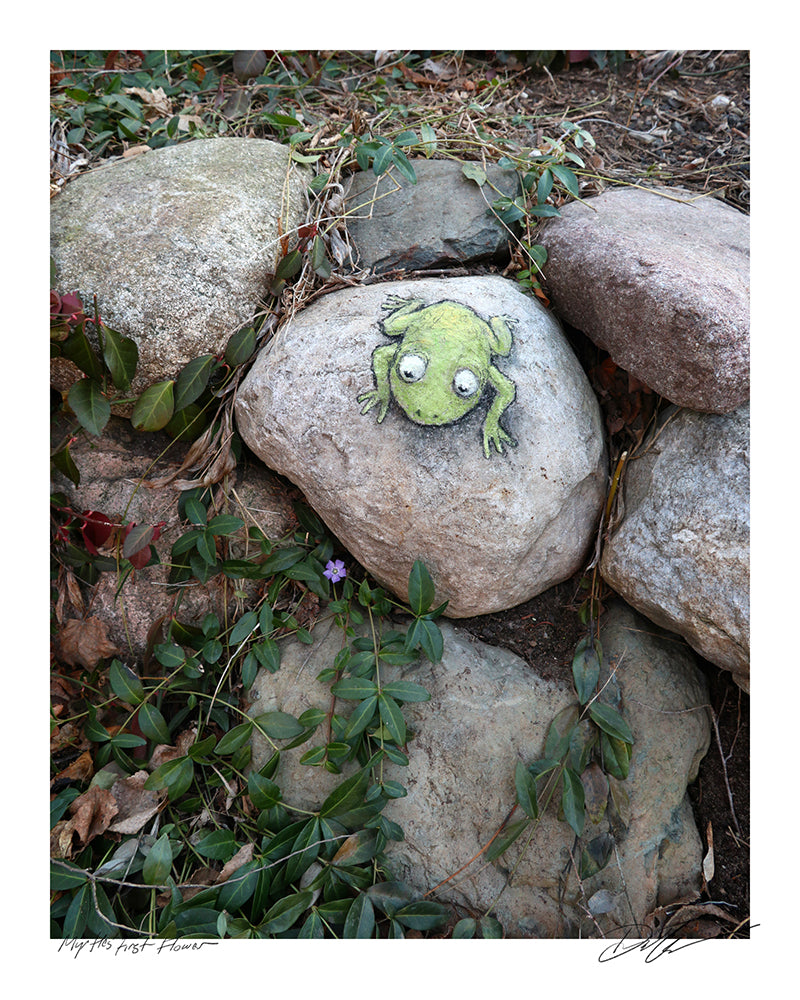 "Myrtle's First Flower" print