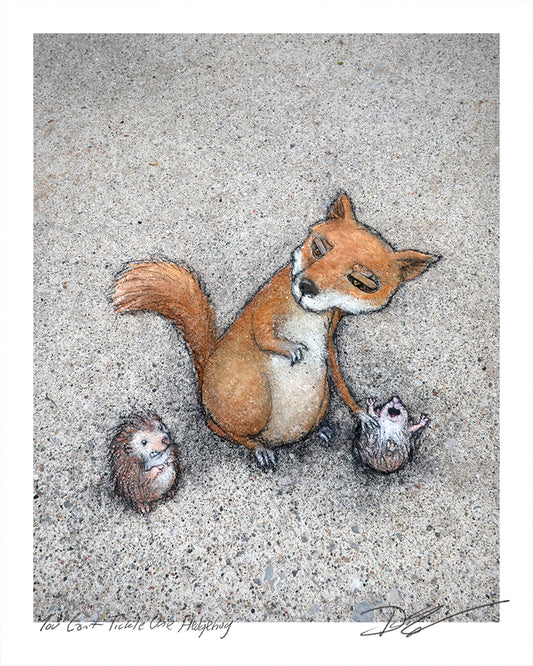 "You Can't Tickle Just One Hedgehog" print