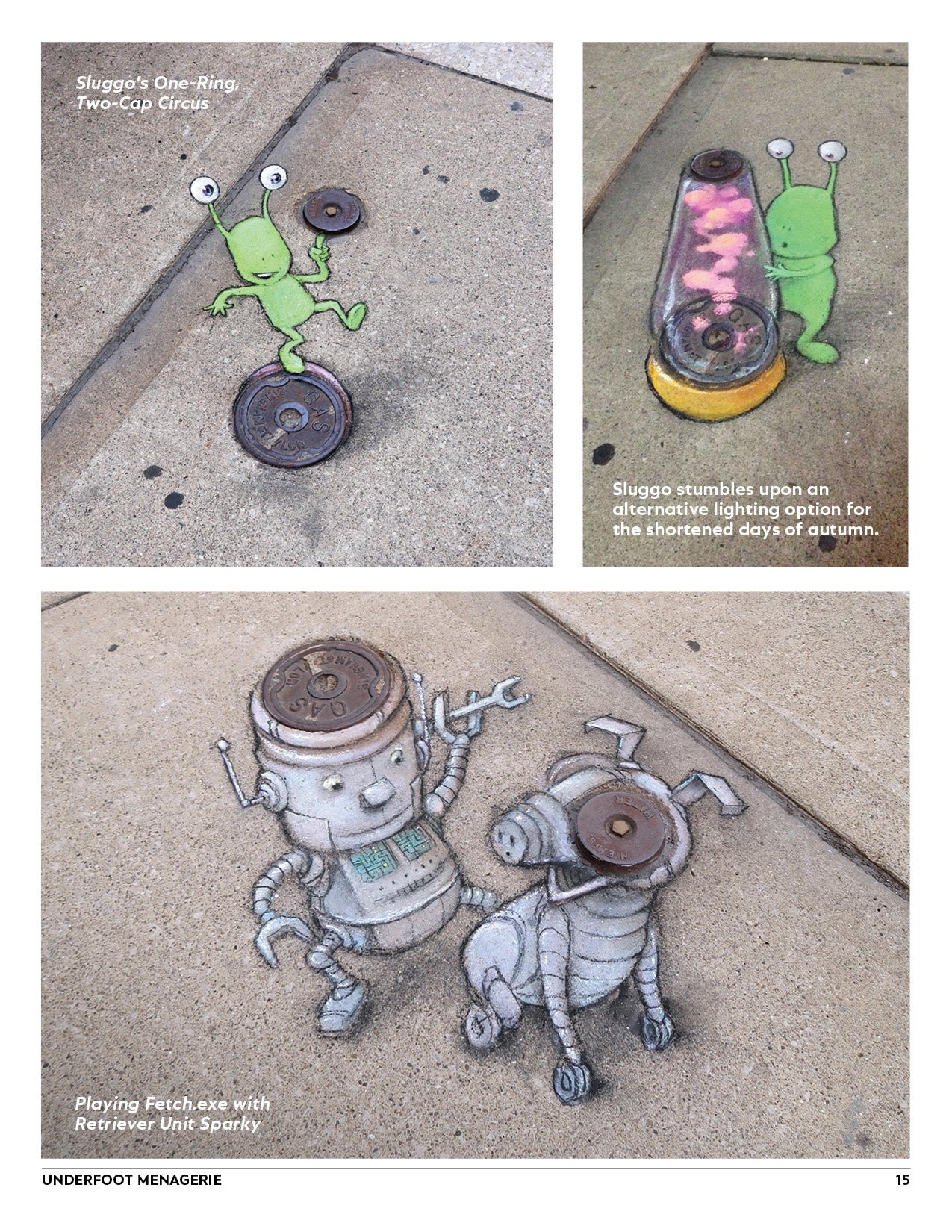 Underfoot Menagerie: More Street Art by David Zinn