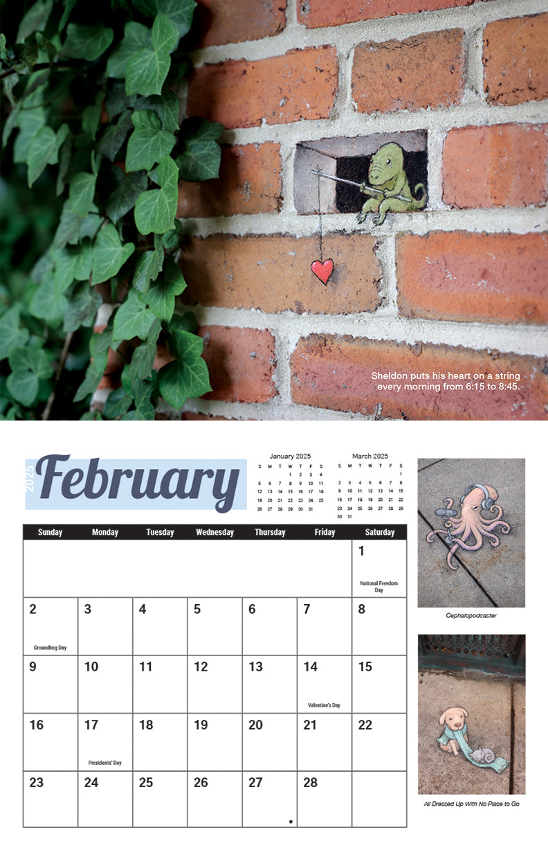 Street Art by David Zinn 2025 Calendar