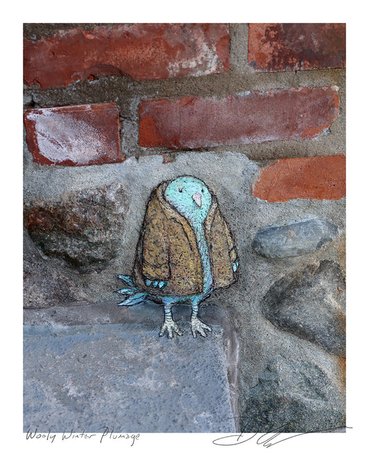 "Woolly Winter Plumage" print